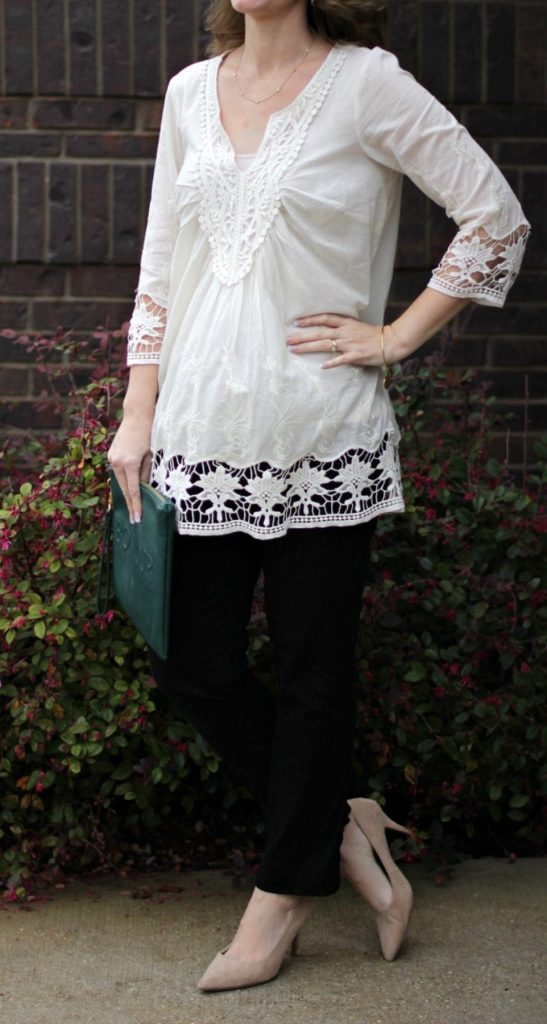 This white tunic shirt is so gorgeous and versatile. See how I styled it three different ways to create three different outfits.