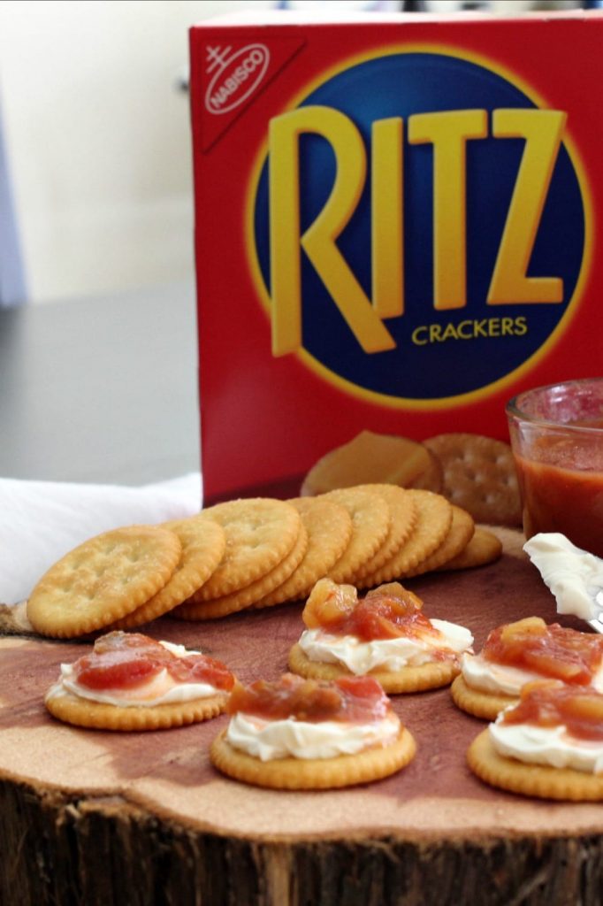 #StackItUp with this Ritz Cracker snack idea: Cream Cheese & Mango Salsa RITZwich. YUM.