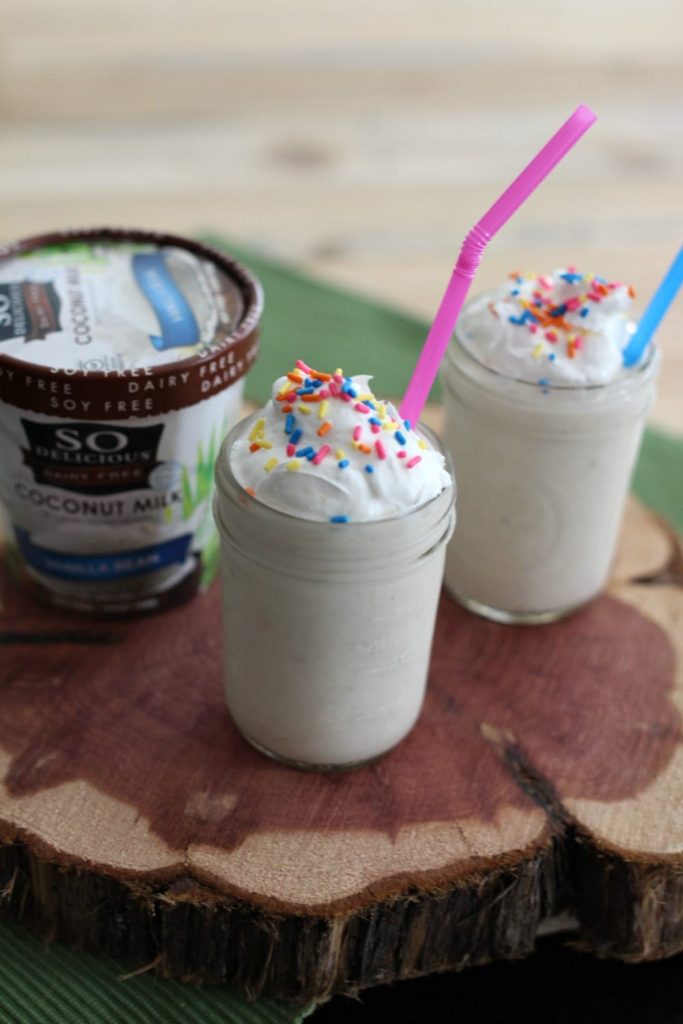 This dairy free dessert is easy to whip up and the perfect milkshake alternative. When summer comes, you won't have to feel left out while everyone around you is indulging in ice cream. You can have your "dairy" treat too!