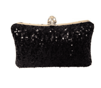 Black sequin clutch