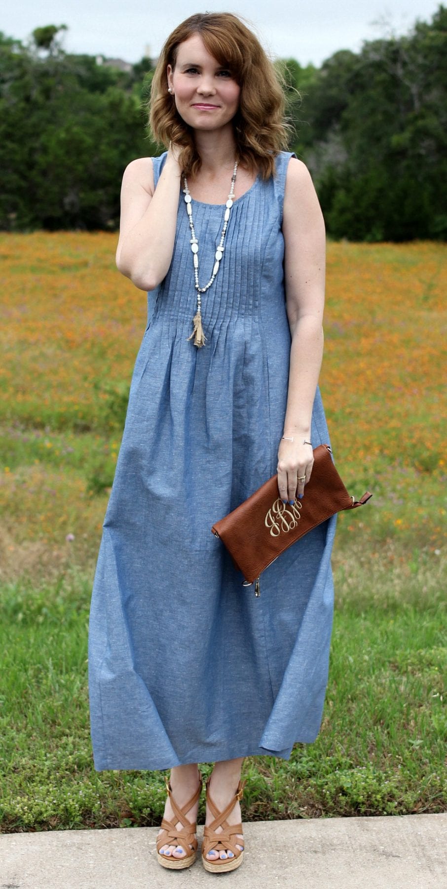 Plus size 2024 chambray maxi dress