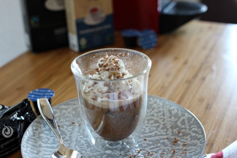 A twist on the Italian classic Affogato recipe: Brownie Sundae Affogato. Made with brownie bites, ice cream, whipped cream, chocolate shavings and a cherry on top. Affogato desserts are the perfect way to end a meal on a warm day.