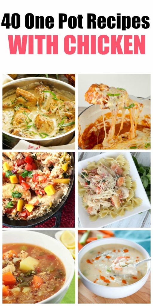 These 40 one pot recipes with chicken are easy to prepare and require little clean up afterwards. They use easy to find ingredients like pasta and rice and are a complete meal. I always make sure I have a couple of these in my weekly meal plan. 