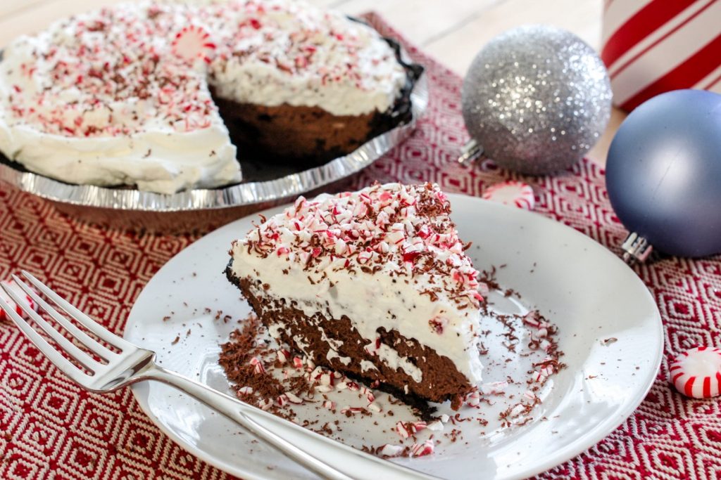 A decadent chocolate pie recipe perfect for the chocolate lover in your life. The peppermint whipped cream makes it the ultimate pie for the Holidays.