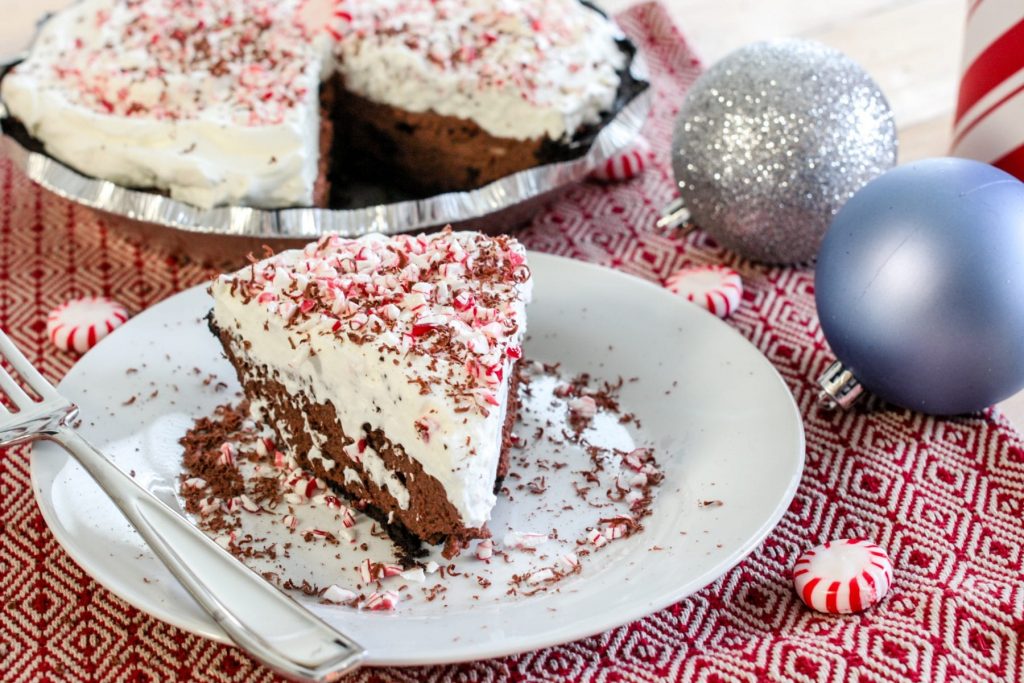 A decadent chocolate pie recipe perfect for the chocolate lover in your life. The peppermint whipped cream makes it the ultimate pie for the Holidays.