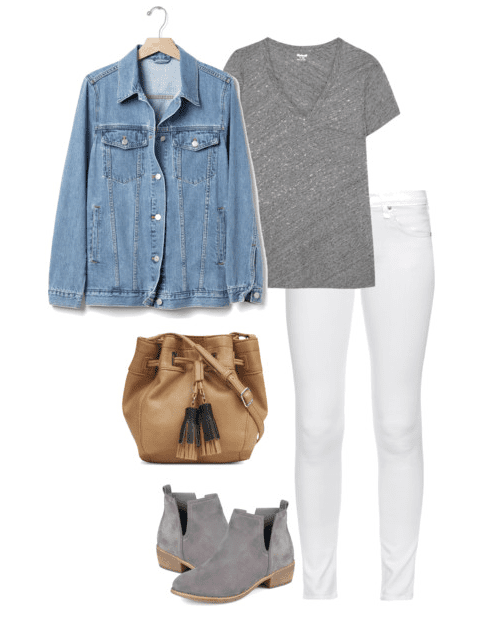 Outfit ideas hotsell with denim jacket