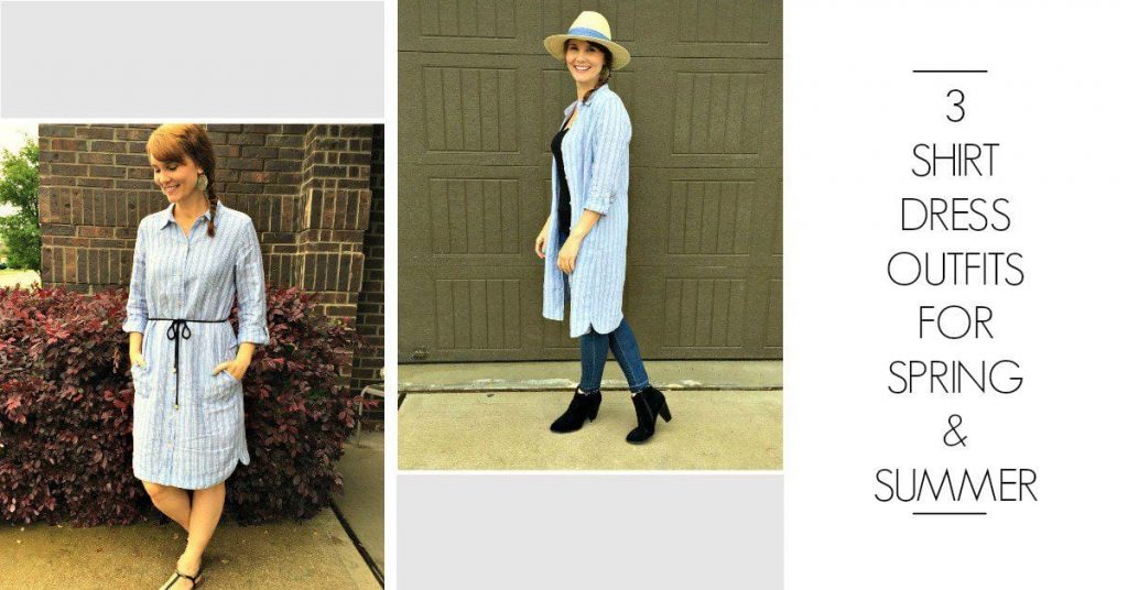 This linen shirt dress is comfortable, looks great on everyone and can be worn many different ways. See how I styled it to create three different looks.