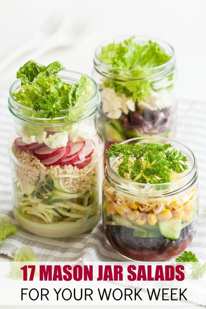 Do you struggle with what to bring for lunch? Mason jar salads can be prepped ahead of time and stored in your refrigerator. This makes them the perfect work week lunch idea!