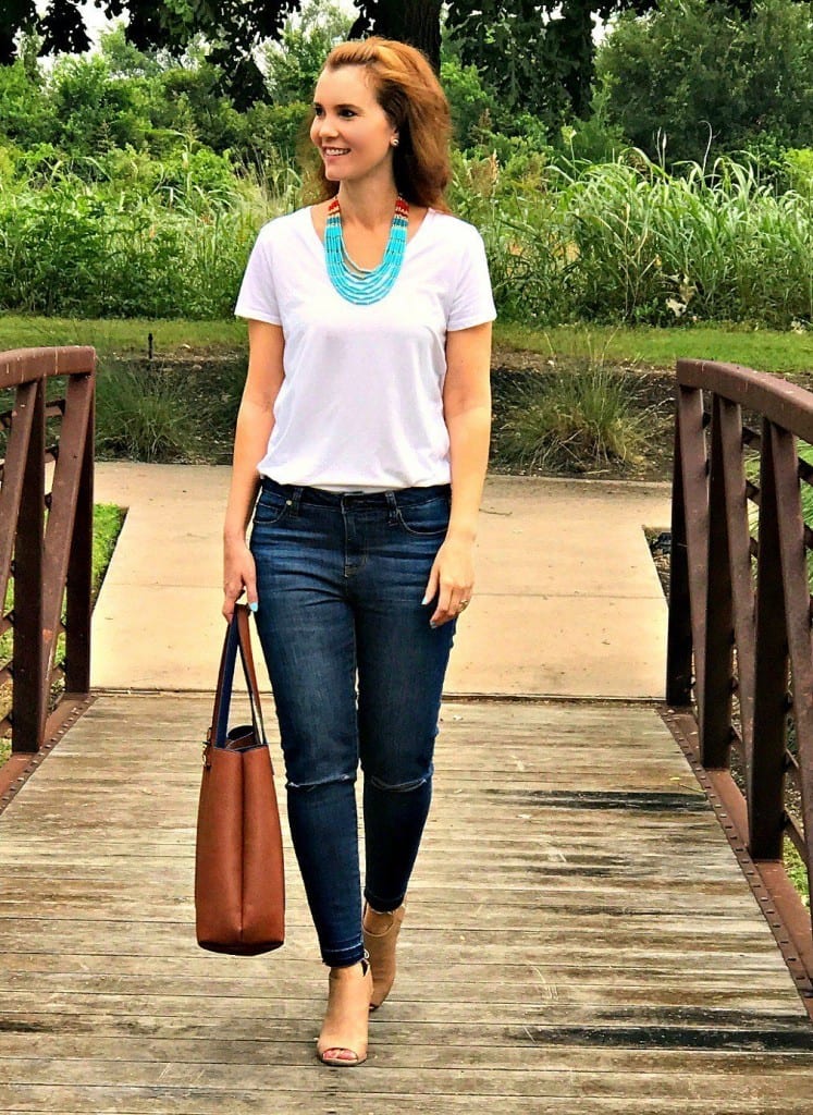 how to dress up a white tshirt and jeans  mom fabulous