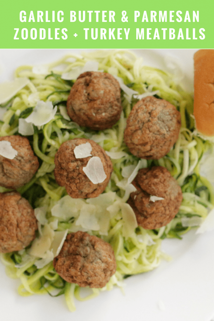 When it comes to summer meals, easy and light is best. And this Garlic Butter & Parmesan Zoodles with Turkey Meatballs recipe does not disappoint. It's fast. It's flavorful. It's the perfect summertime dinner.