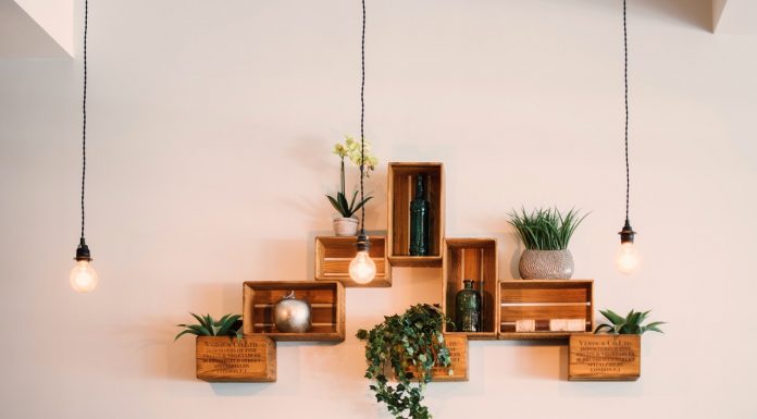 crates mounted on wall