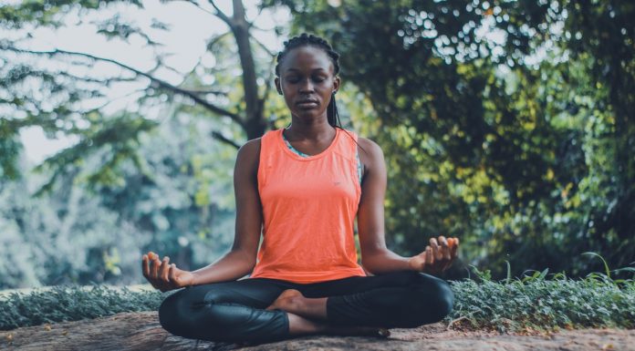 woman meditating 6 apps to destress